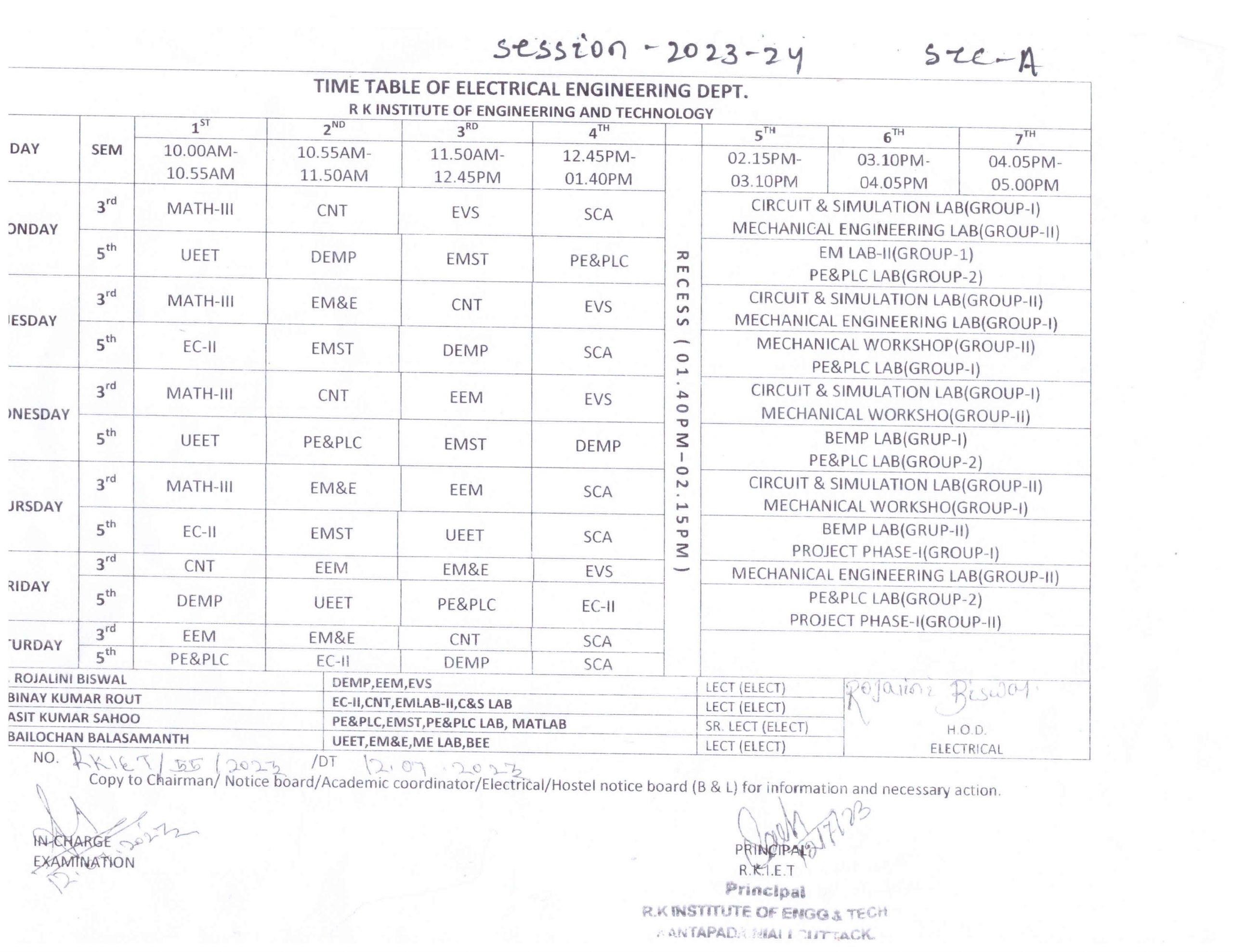 Electrical 2022-23 Time table 3rd & 5th -001