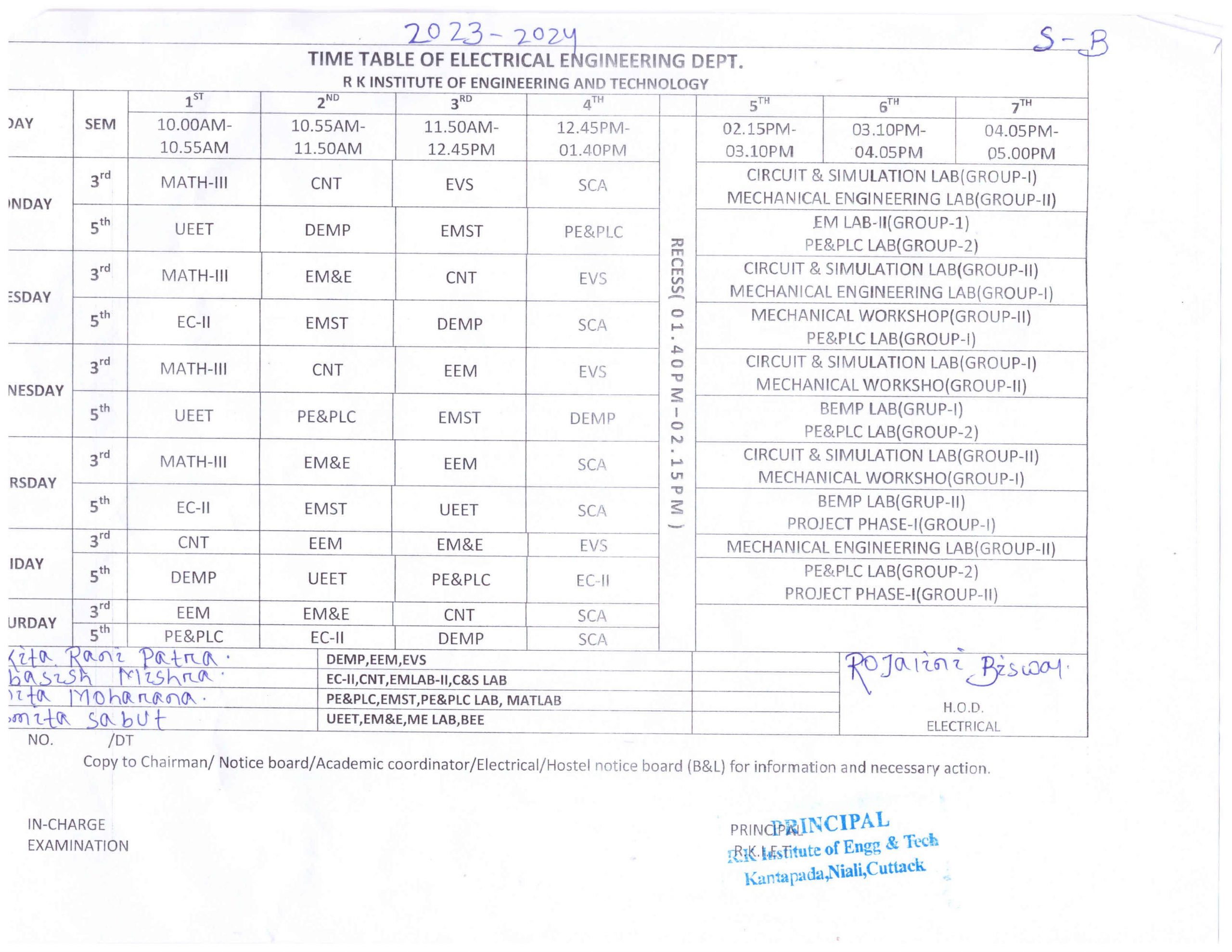 Electrical 2022-23 Time table 3rd & 5th -002