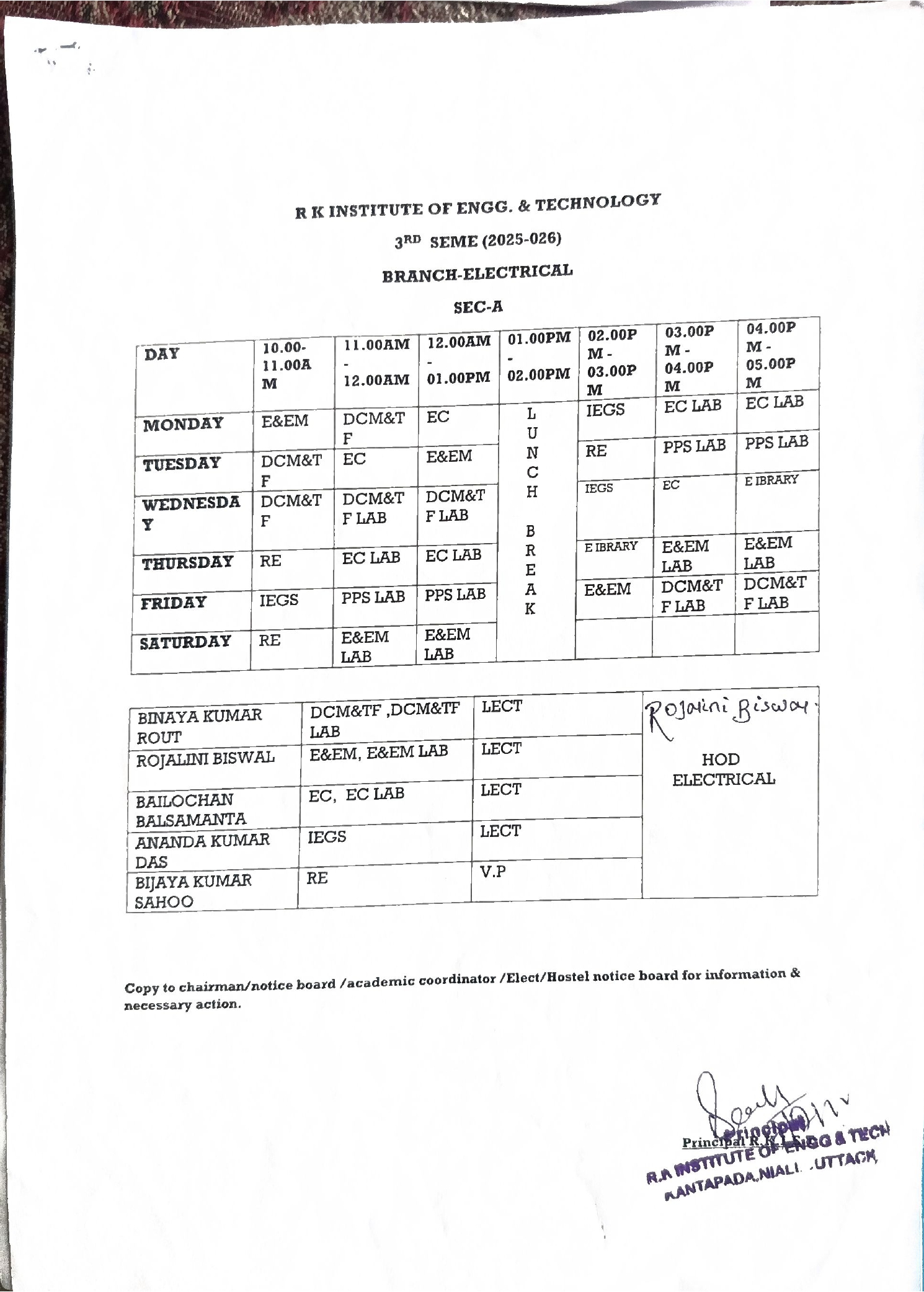 Elect. Time Table 2022-23,4th & 6th -002