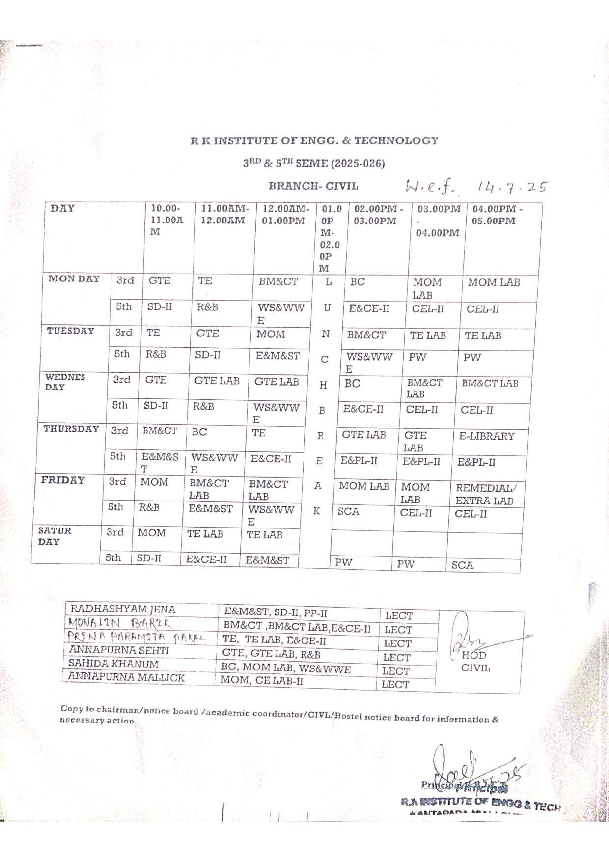 Elect. Time Table 2022-23,4th & 6th -002