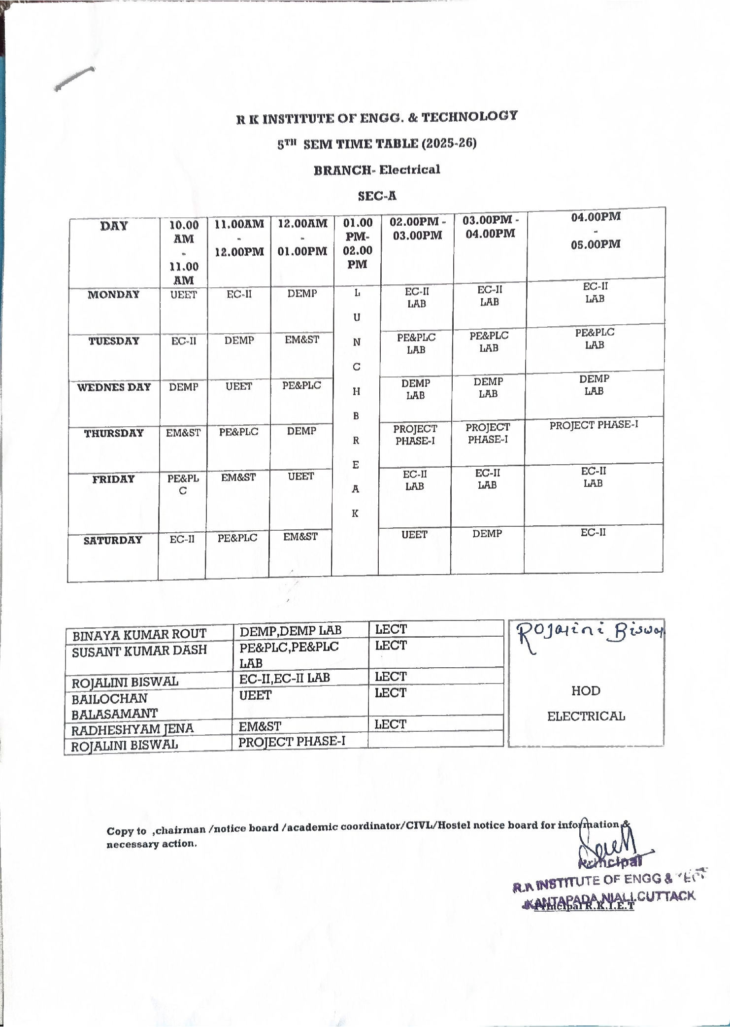 Elect. Time Table 2022-23,4th & 6th -002