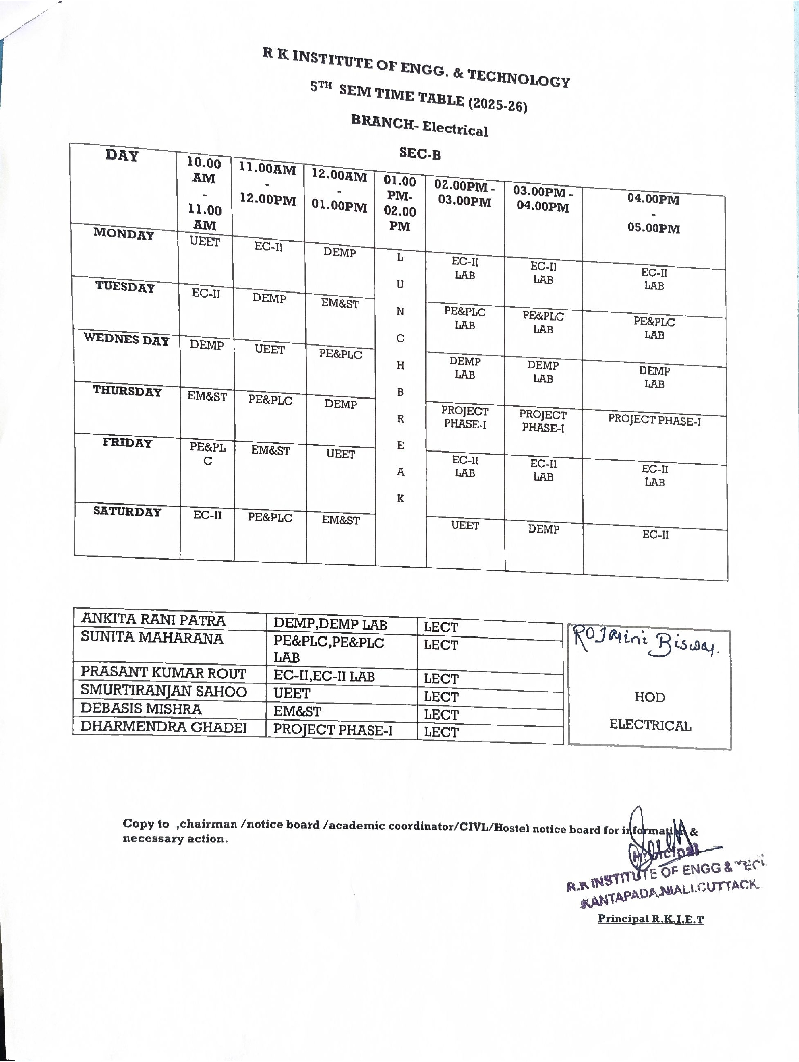 Elect. Time Table 2022-23,4th & 6th -002