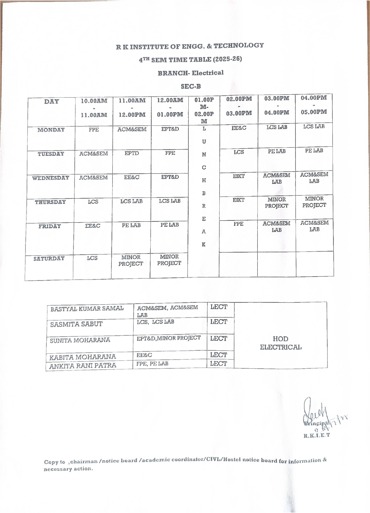 Elect. Time Table 2022-23,4th & 6th -002