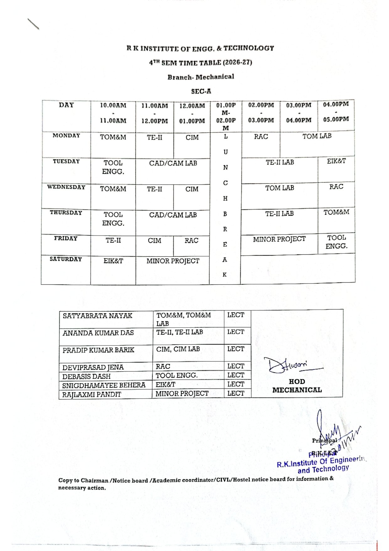 Elect. Time Table 2022-23,4th & 6th -002
