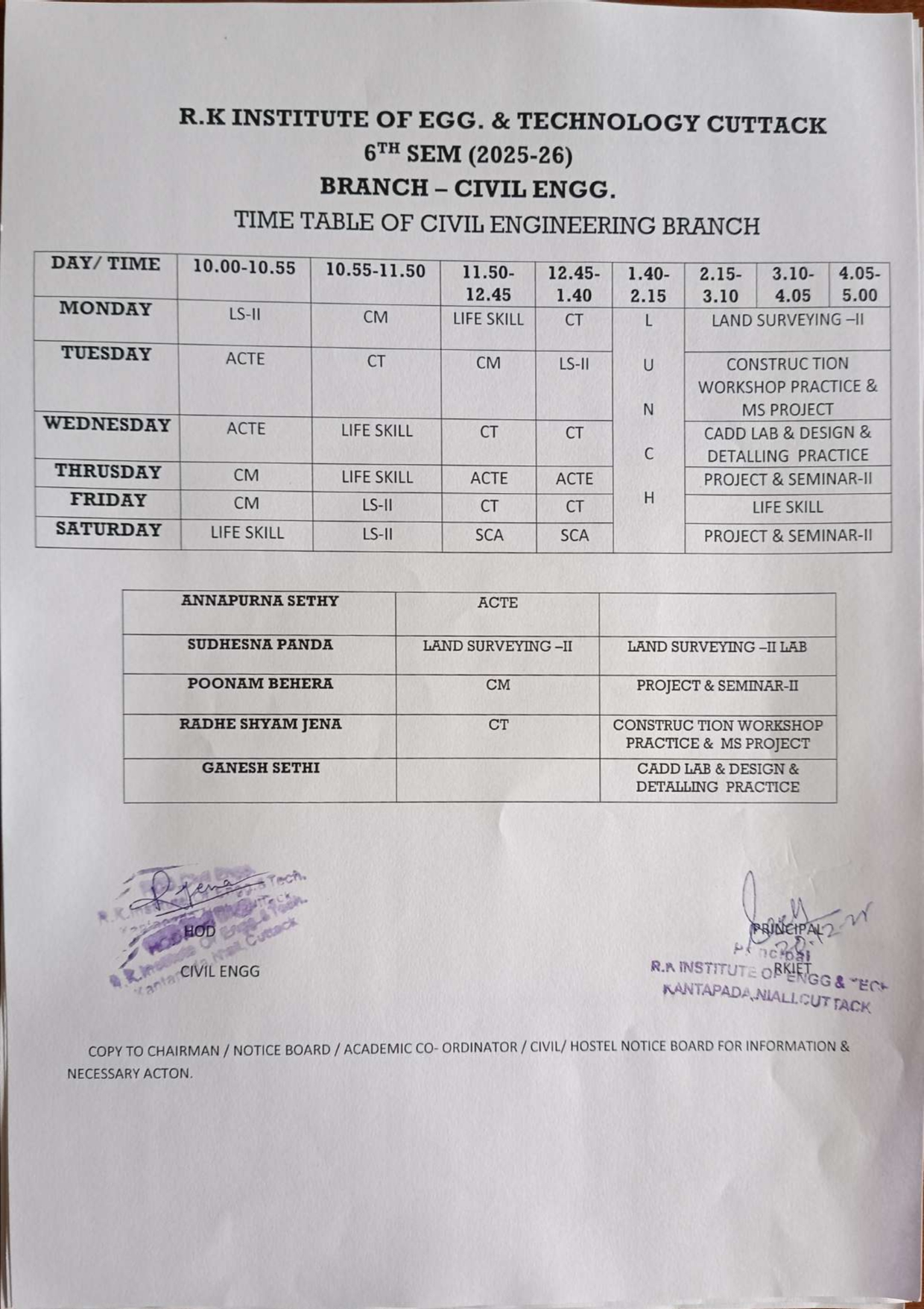 Elect. Time Table 2022-23,4th & 6th -002