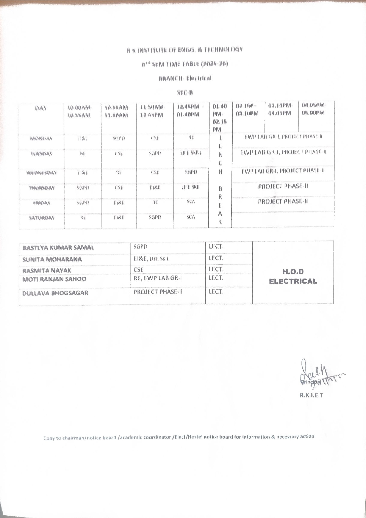 Elect. Time Table 2022-23,4th & 6th -002