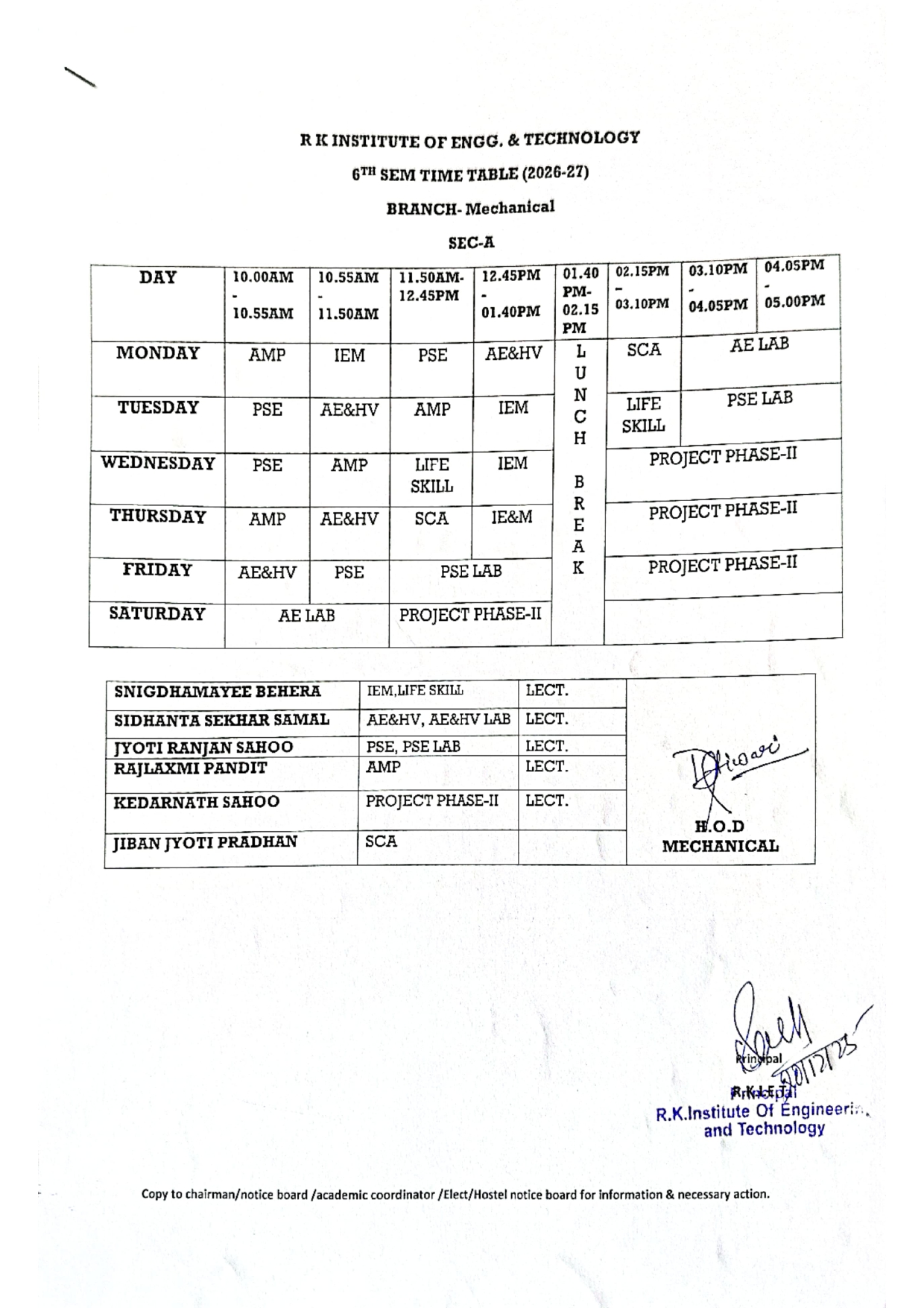 Elect. Time Table 2022-23,4th & 6th -002