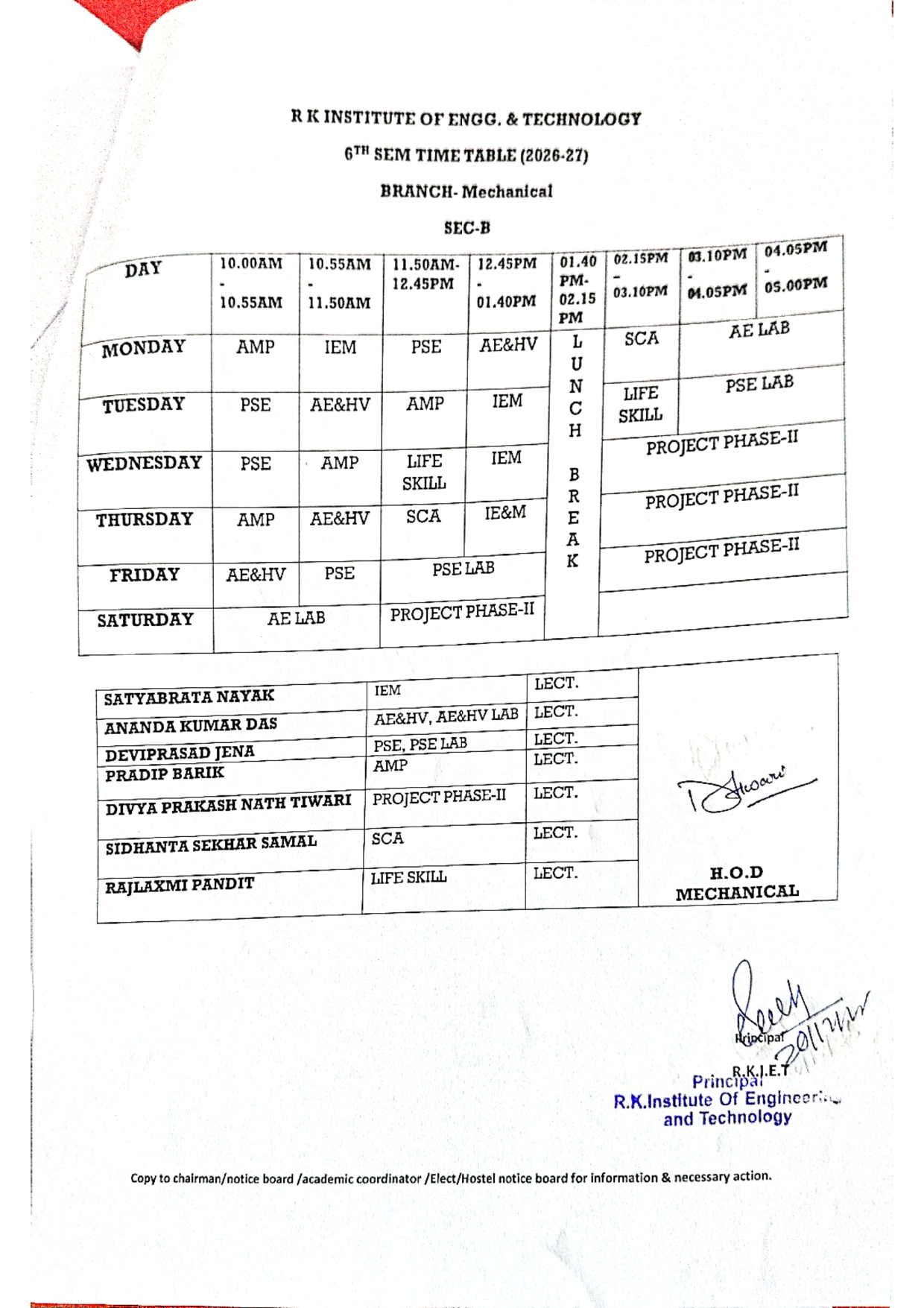 Elect. Time Table 2022-23,4th & 6th -002