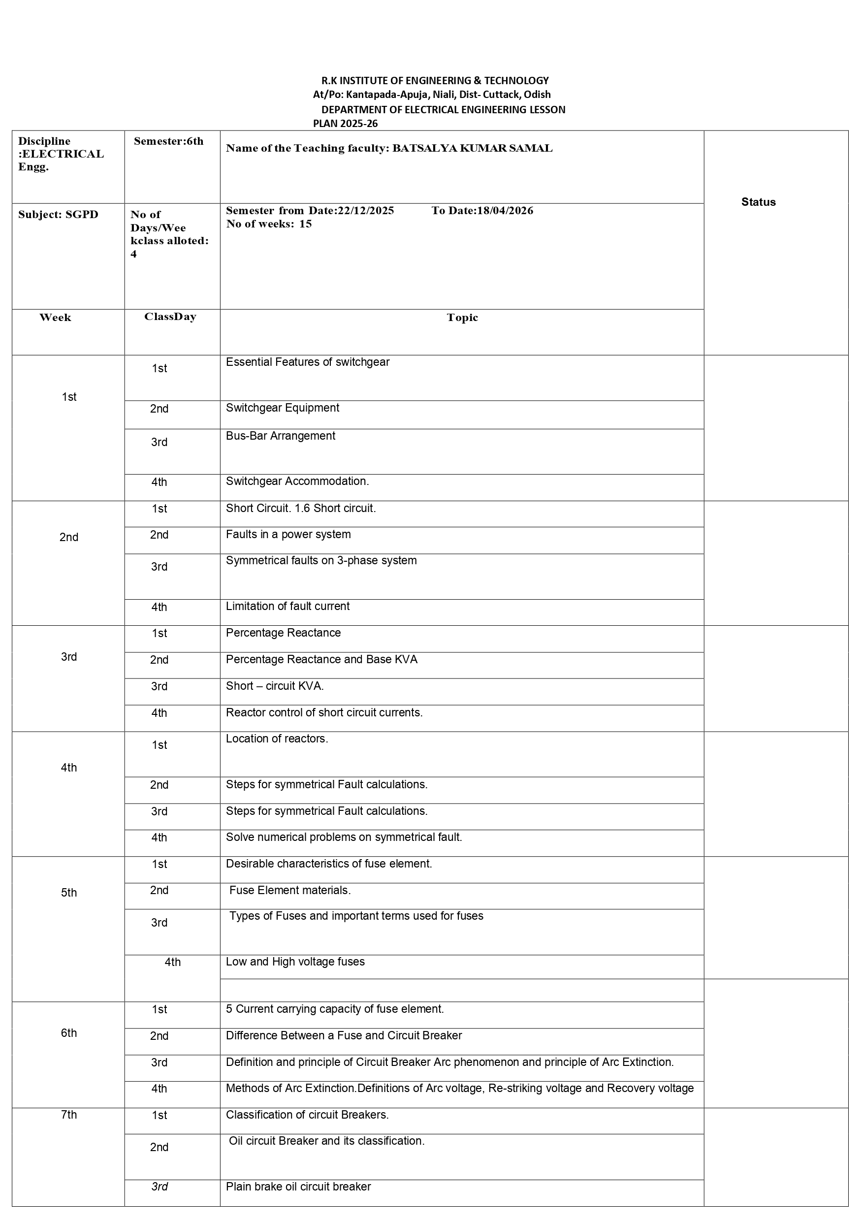 Lession Plan electrical department_page-0001
